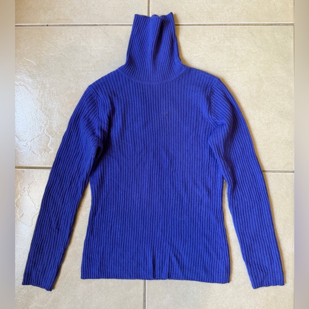 VINTAGE BIRCH HILL / HONG KONG SZ M PURPLE CASHMERE / TURTLENECK SWEATER